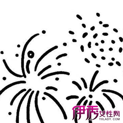 儿童简笔画教程:美丽的烟花简笔画画法, 线条有长也有短,   周围点满