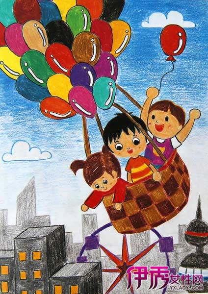 【图】儿童画的热汽球图片 热气球简笔画图片